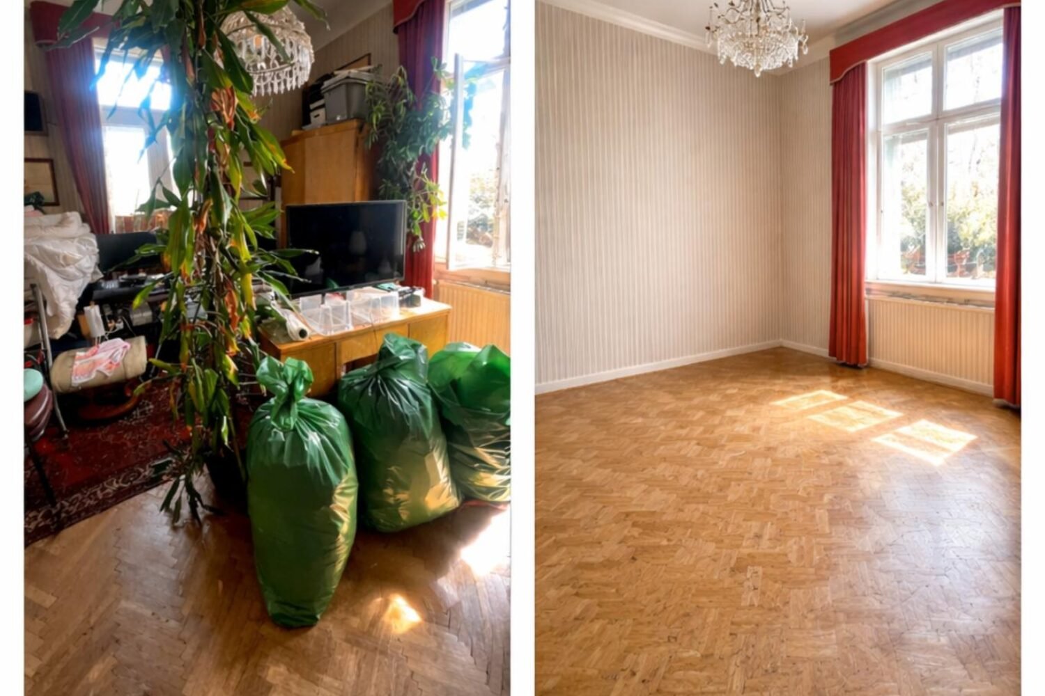 Wohnungsauflösung in Krems an der Donau vorher nachher – zufriedene Kundin