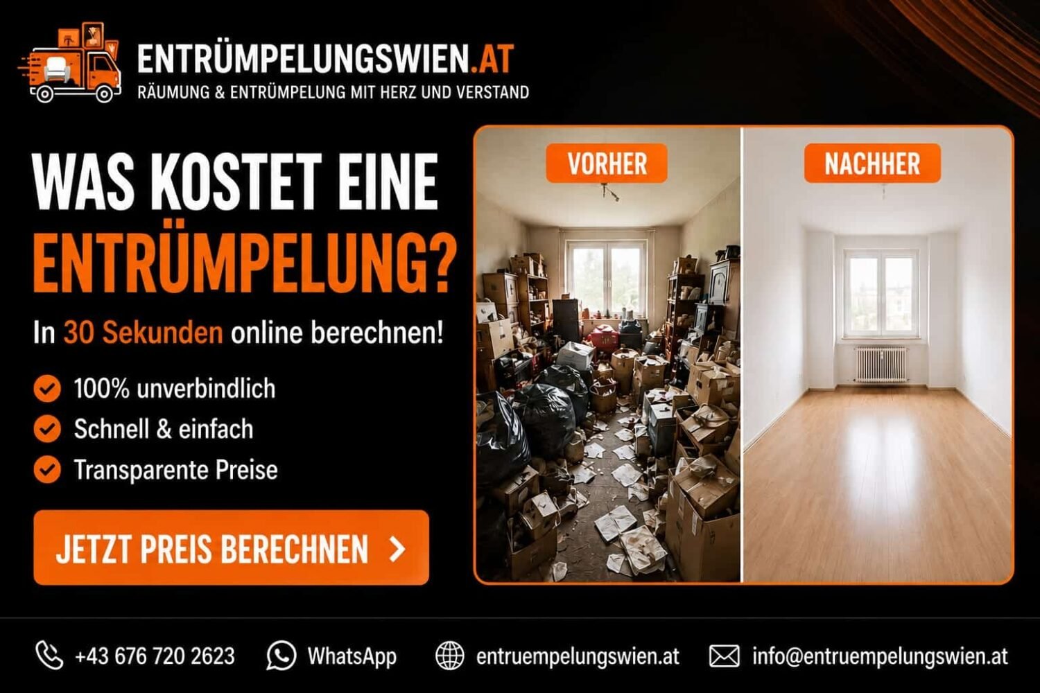 Kleine Entrümpelung Wien & Nö ab 200 € – schnell und zuverlässig
