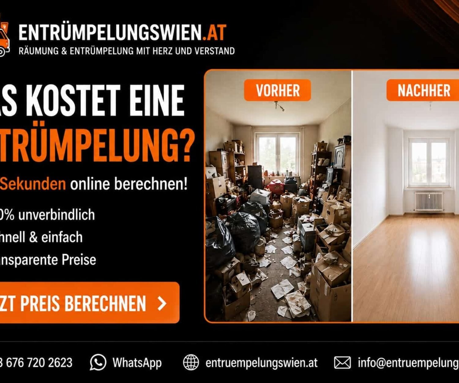 Kleine Entrümpelung Wien & Nö ab 200 € – schnell und zuverlässig