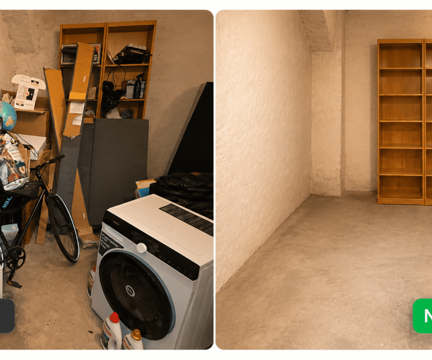 Wir räumen Ihren Keller 24h Fixpreis – Vorher-Nachher Keller Räumung mit schneller Durchführung