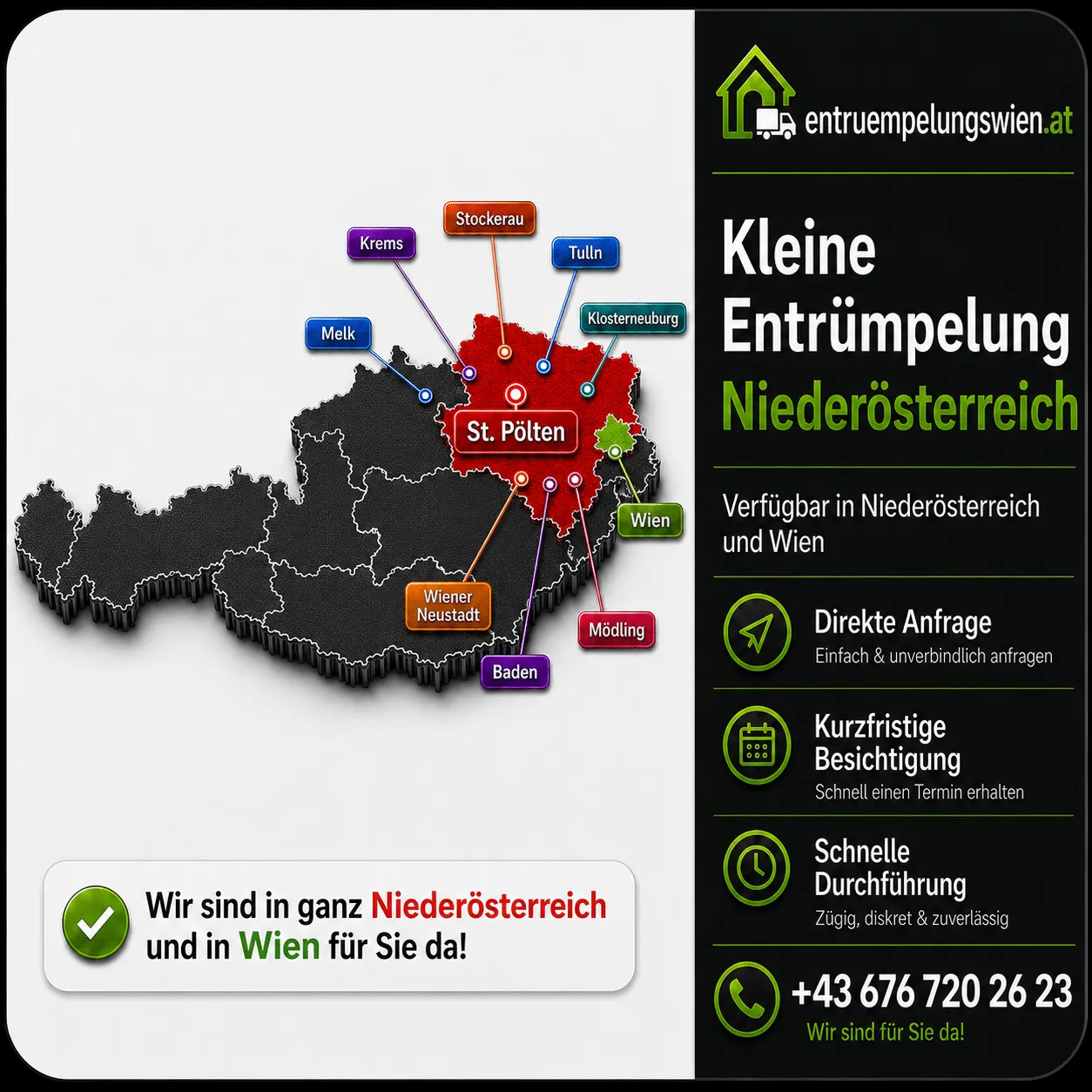 Kleine Entrümpelung Niederösterreich ab 200 Euro – weitere Leistung von Entrümpelung Wien